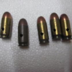 5 balles de calibre 45 ACP neutralis&eacute;es