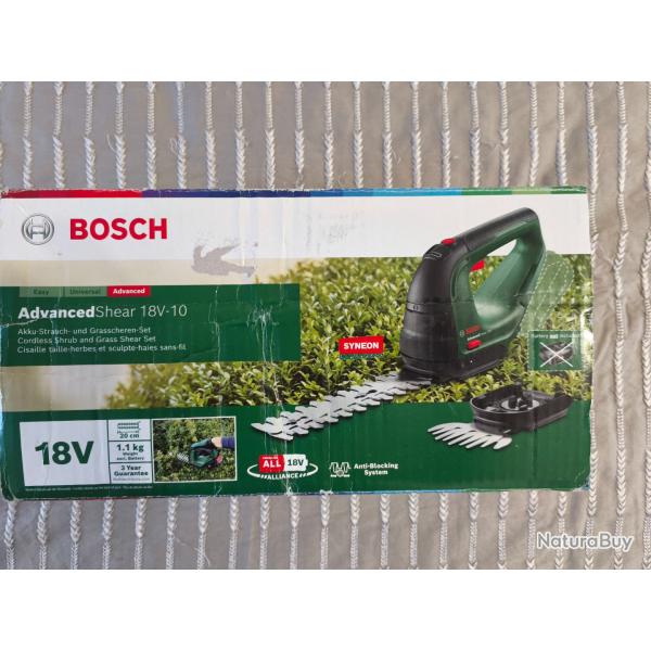 Bosch Cisaille � gazon sans fil - AdvancedShear 18V-10 (sans batterie) - 100% Neuve