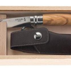 Couteau de poche Opinel n&deg;8 Olivier + &eacute;tui Alpine