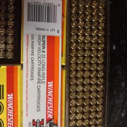 Balles winchester 22long rifle 200 t22 et 100 super x4 bo&icirc;te de 50 et une bo&icirc;te de 100