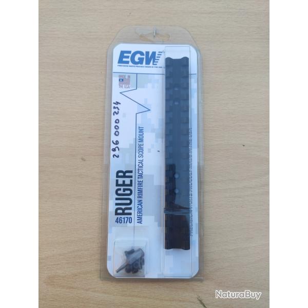 Rail picatinny EGW pour Ruger American rimfire 0 Moa rail optique