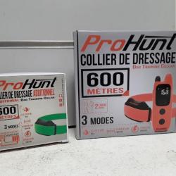 WAHOO collier +t&eacute;l&eacute;commande  prohunt 600M cloche/ vibreur /stimulation + COLLIER SUPPL&Eacute;MENTAIRE