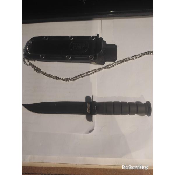 Couteau de Cou Tactical Tan MTECH Acier 440