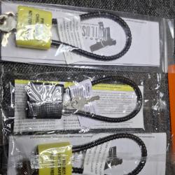 Lot de 3 petits cadenas cables &agrave; cl&eacute;