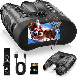 Jumelles Vision Nocturne 4K Couleur - &Eacute;cran 3,2" IR 850 nm Zoom 8x Photo & Vid&eacute;o Camping Chasse