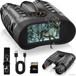 Jumelles Vision Nocturne 4K UHD 36 MP Zoom 8X &Eacute;cran 3,2" IR 850 nm Batterie 4500 mAh Carte 32 Go