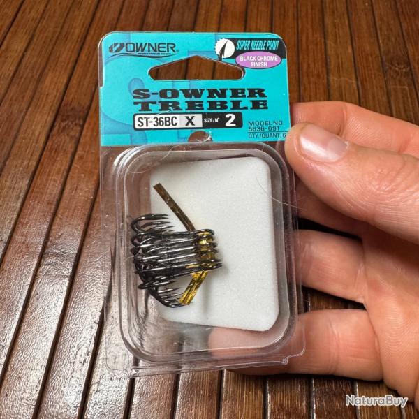 P�CHE Owner ST-36 BC X Treble Hook Black Size 2