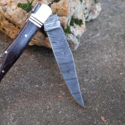 Couteau Damas Lame 128 Couches Fa&ccedil;on Laguiole Abeille Manche Rosewood Tire Bouchons F Artisanale