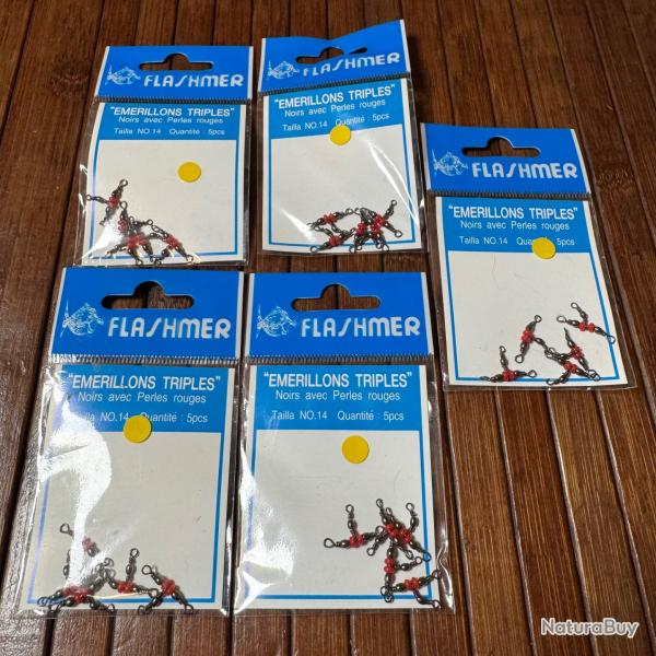 LOT P�CHE 5 PAQUETS FLASHMER �MERILLONS TRIPLES N.14