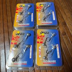 LOT P&Ecirc;CHE 4 paquets HAMECON LONG lot 4 t&ecirc;tes plomb&eacute;es GRAUVELL JINZA