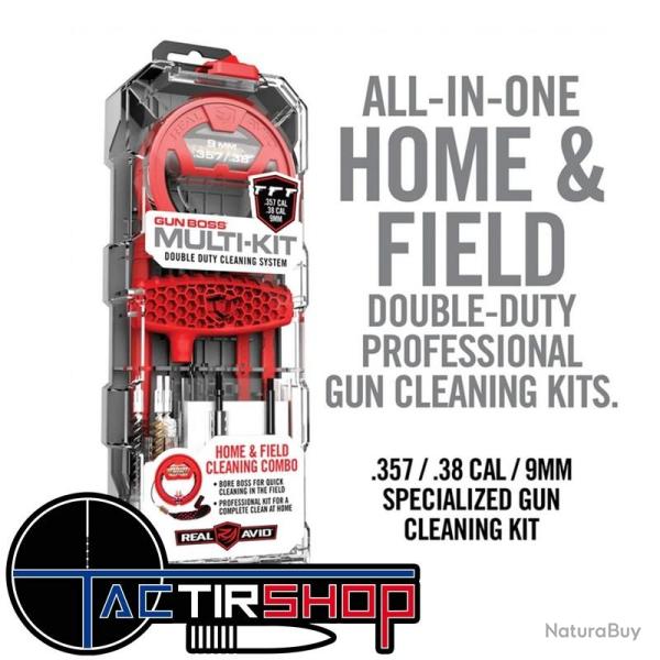 Kit de nettoyage Real Avid Gun Boss Multi-kit cal .38/.357/9mm