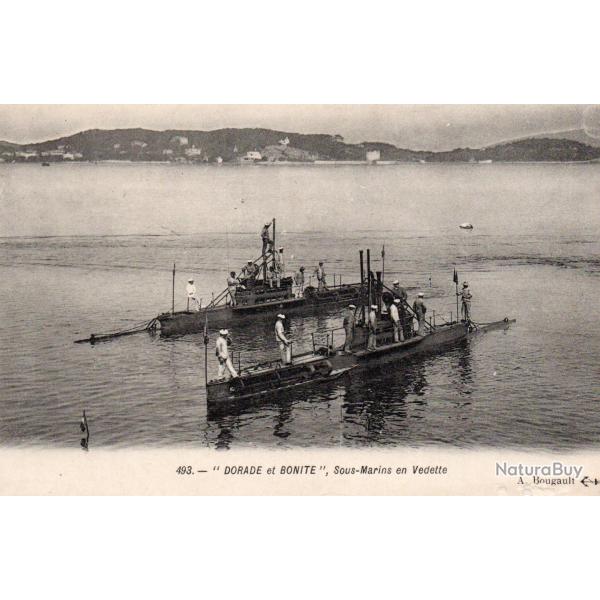 CPA - MARINE de GUERRE - " DORADE et BONITE  "  Sous-Marin en Vedette -N�7068