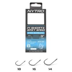 NYTRO BAS DE LIGNE NTO-B1 BARBLESS F1 SHORTZ BAIT BAND 3"/7,5CM NYTRO 0,15mm 16 3"/7,5cm