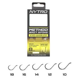 NYTRO BAS DE LIGNE NTO-B2 BARBLESS METHOD BAIT SPIKE 4"/10CM NYTRO 0,17mm 16 4''/10cm