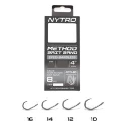 NYTRO BAS DE LIGNE NTO-B3 BARBLESS METHOD BAIT BAND 4"/10CM NYTRO 0,19mm 16 4''/10cm