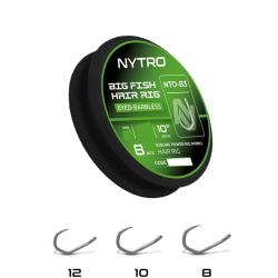 NYTRO BAS DE LIGNE NTO-B3 BARBLESS BIG FISH MONO HAIR 10"/25CM NYTRO 0,21mm 12 10"/25cm