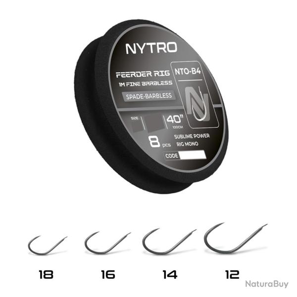 NYTRO BAS DE LIGNE NT0 B4 BARBLESS FINE FEEDER 40"/100CM NYTRO 0,11mm 18 40"/100cm