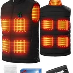 GILET CHAUFFANT 9 Zones + Batterie 20Ah | Veste Thermique CHASSE, P&Ecirc;CHE & TRAVAIL
