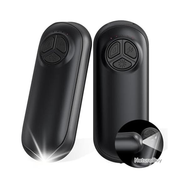PACK DUO Chaufferettes Mains Rechargeables + Lampe Torche Int�gr�e