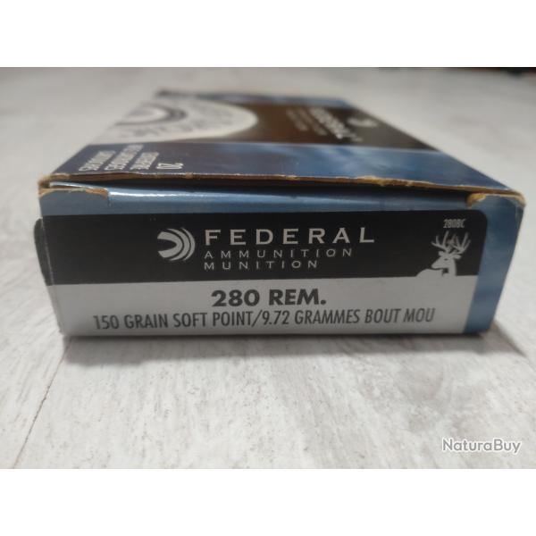 Munitions Federal 280R - 150 grains Soft Point - boite de 20 - 1� sans prix de r�serve