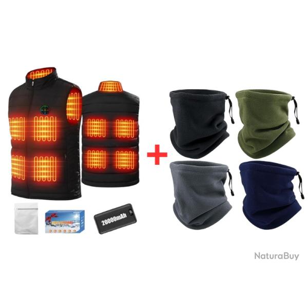 PACK �QUIPAGE - Gilet Chauffant + Batterie 20Ah + LOT DE 4 Tours de Cou