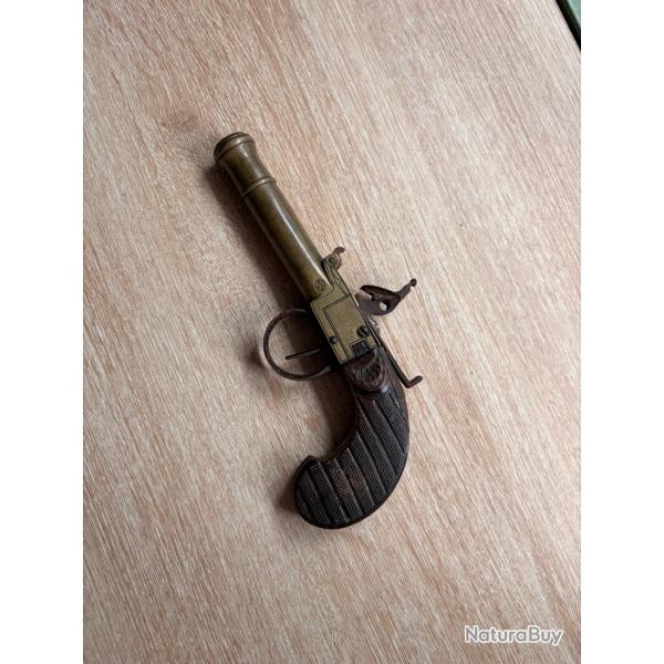 Pistolet � silex canon en bronze