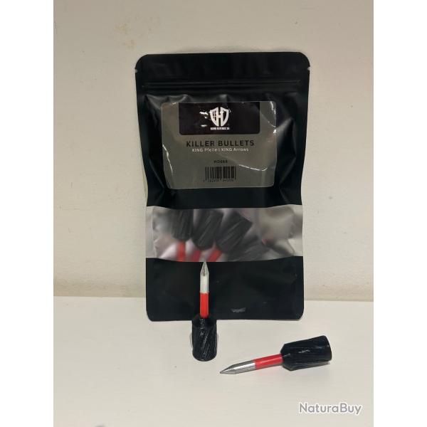 6 x KILLER BULLETS KING fl�ches Fl�ches HDS68 Noir