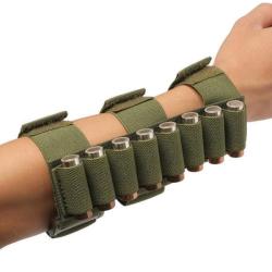 CARTOUCHIERE TACTIQUE POUR AVANT-BRAS 8 CARTOUCHES - CALIBRE 12 - VERT