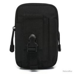 SACOCHE TACTIQUE COMPATIBLE SYST&Egrave;ME MOLLE - MULTI-USAGES - NOIR