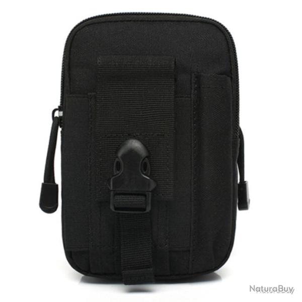 SACOCHE TACTIQUE COMPATIBLE SYST�ME MOLLE - MULTI-USAGES - NOIR