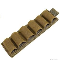 CARTOUCHI&Egrave;RE VELCRO 6 EMPLACEMENTS CALIBRE 12 - KAKI