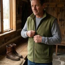 Veste polaire kaki sans manches L