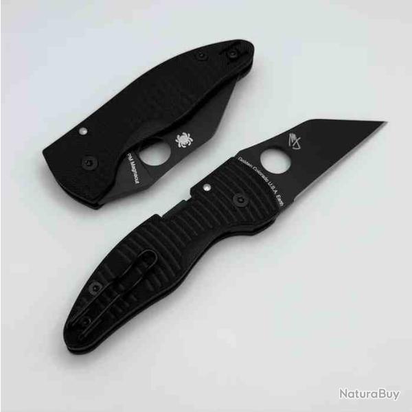Couteau Spyderco MicroJimbo Lame Acier CPM Magnacut Manche G10 Compression Lock USA SC264GMCBKP