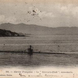CPA - MARINE de GUERRE - Le Sous-Marin " Gustave Z&eacute;d&eacute; " -N&deg;7073
