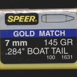 (5944) UNE boite de 100 ogives cal 248 MATCH  poids 145 gr par SPEER 7mm