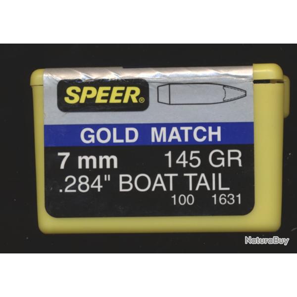 (5944) UNE boite de 100 ogives cal 248 MATCH  poids 145 gr par SPEER 7mm