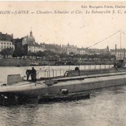 CPA - MARINE de GUERRE - CHALON-s-SAONE - Chantiers Schneider et Cie- Le Submersible S.C.2 -N&deg;7085