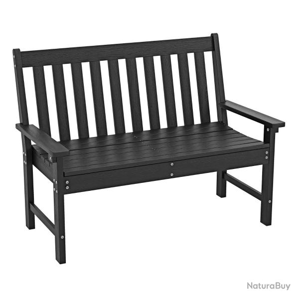 Banc de jardin 132 x 65 x 91 cm charge 320 kg assise confortable en hdpe noir 20_0010548