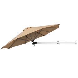 Parasol mural en porte-&agrave;-faux 250 x 184 cm id&eacute;al pour jardin et terrasse design compact en aluminiu