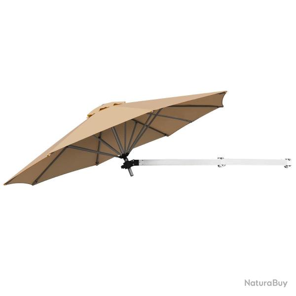 Parasol mural en porte-�-faux 250 x 184 cm id�al pour jardin et terrasse design compact en aluminiu