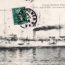 CPA - Navire de Guerre GALIL&Eacute;E Croiseur &agrave; barbette -N&deg;7087
