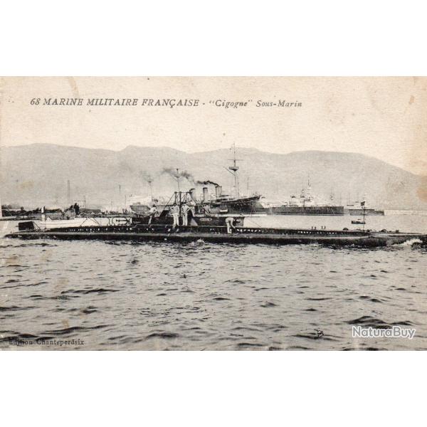 CPA - MARINE de GUERRE - SOUS-MARIN  " Cigogne " -N�7088