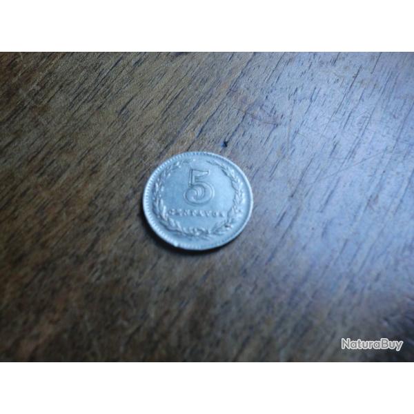 monnaie argentine 5 centavos  1927