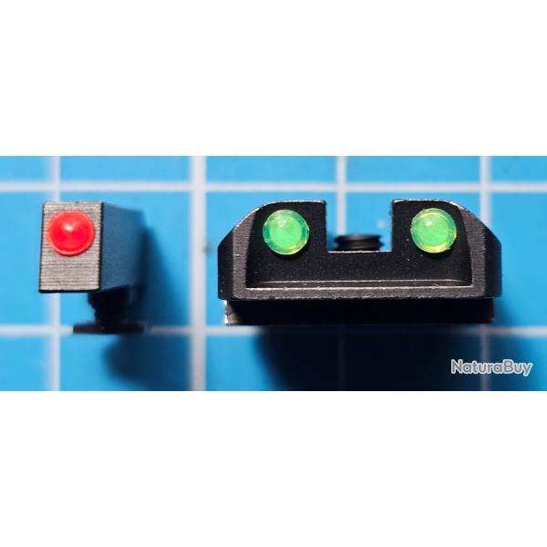 Hausse et guidon truglo fibre optique pour glock
