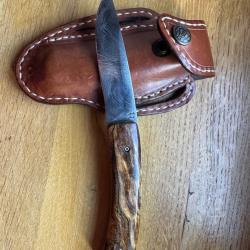 Couteau pliant  chasse v&eacute;ritable Damas Jo&euml;l Grandjean