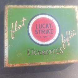 Ancienne Boite (vide) M&eacute;tal Cigarettes Lucky Strike US WW2