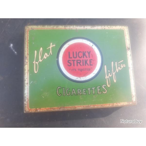 Ancienne Boite (vide) M�tal Cigarettes Lucky Strike US WW2
