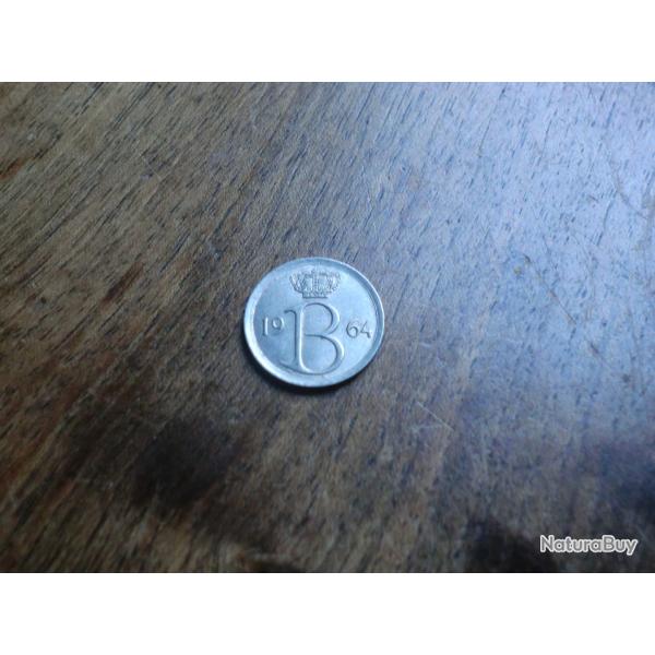 monnaie belgique 25 c  1964