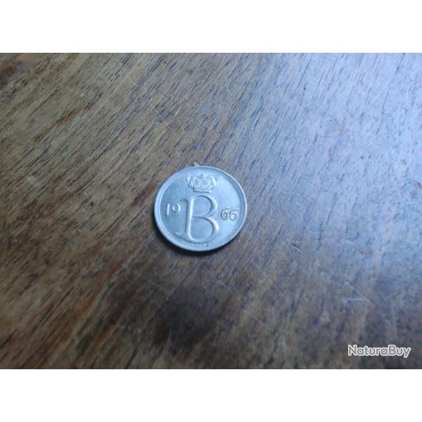 monnaie belgique 25 c  1966