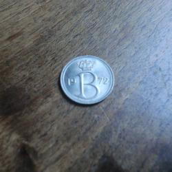 monnaie belgique 25 c  1972